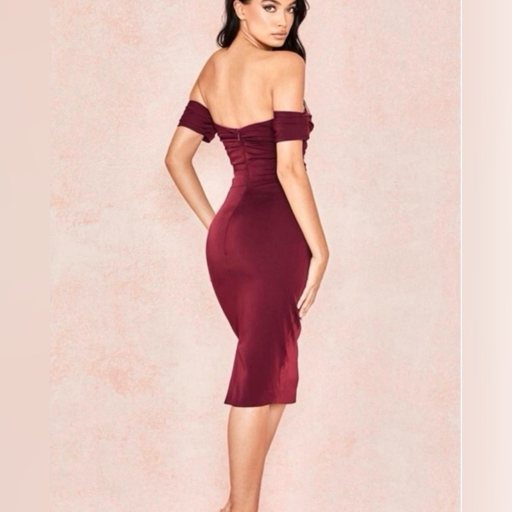 House of CB Deep Red Strapless Dress - Picture 4 of 9